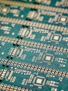 a close up of a printed circuit board