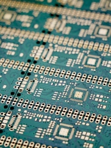 a close up of a printed circuit board