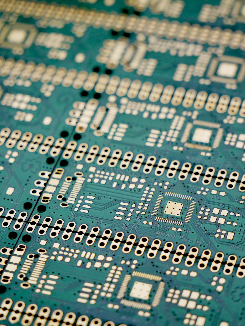 a close up of a printed circuit board