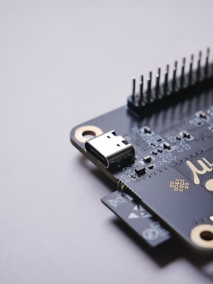 a close up of a micro board with a usb cable attached to it