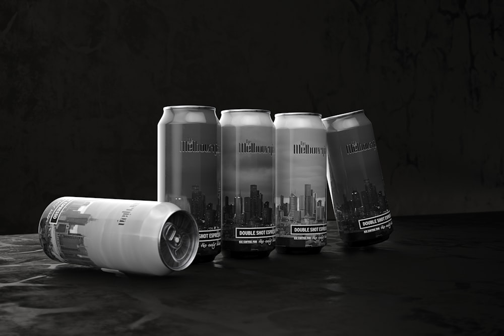 black and white labeled can