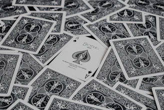 white and black playing cards