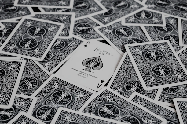 white and black playing cards