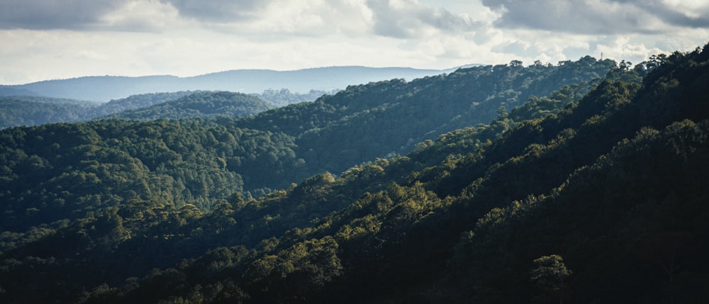 a view of a mountain range from a high point of view