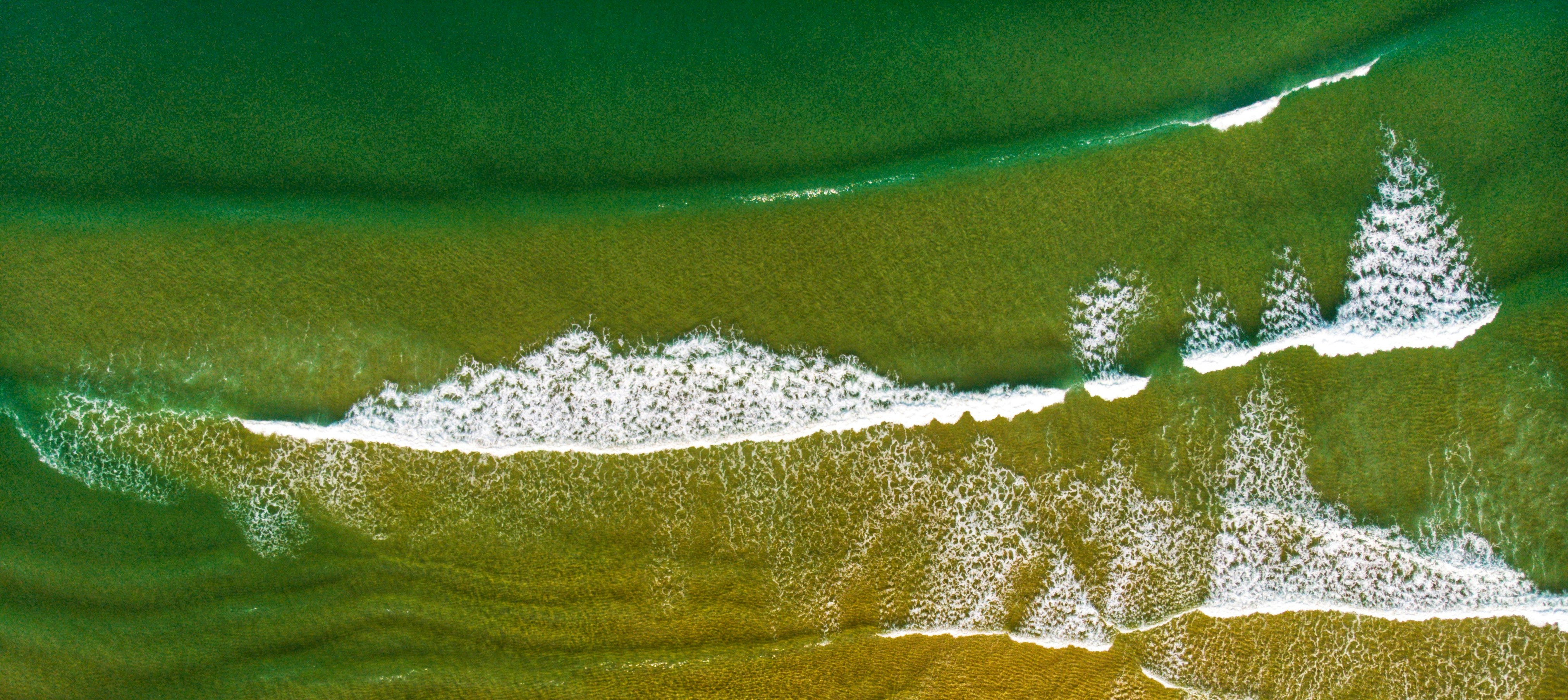 aerial view of ocean waves