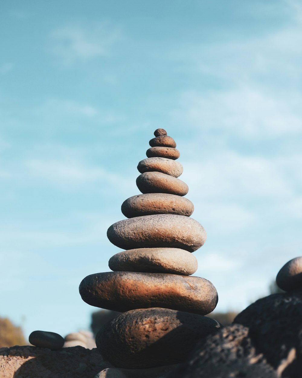 a pile of rocks stacked on top of each other