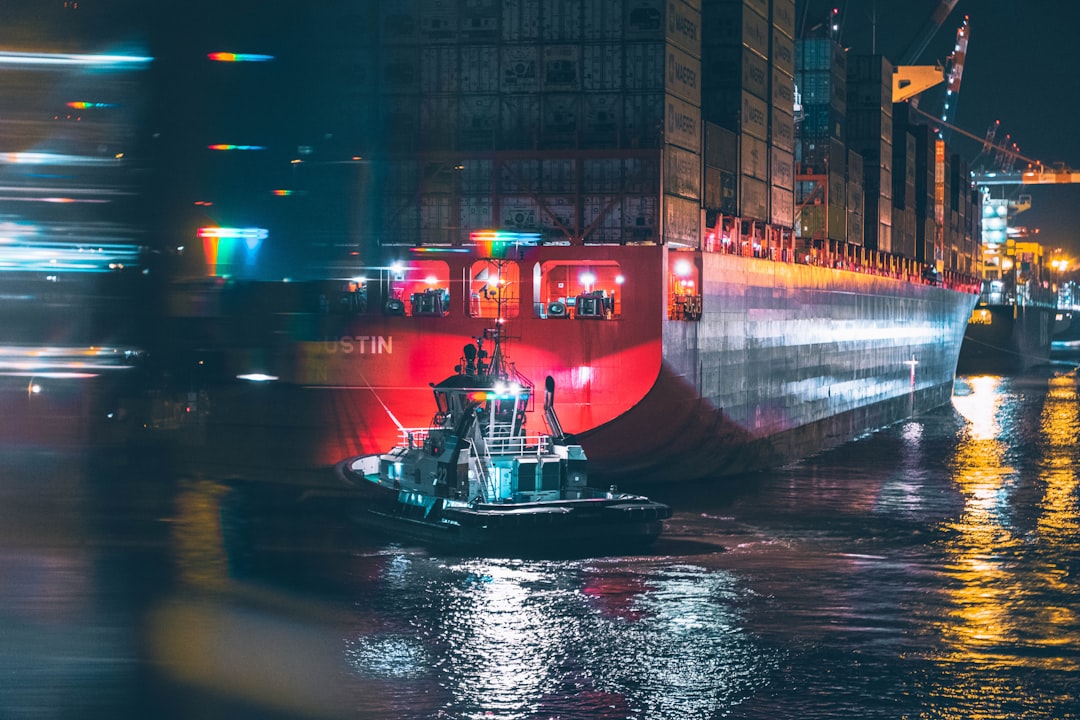 red and white building during night time