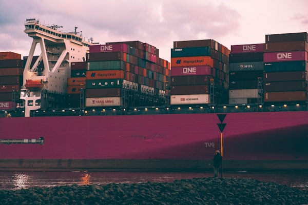 Ship at sunset
