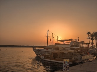 Sunset view over the dock where Auroralane Group Ltd services boats, reflecting dedication and care.