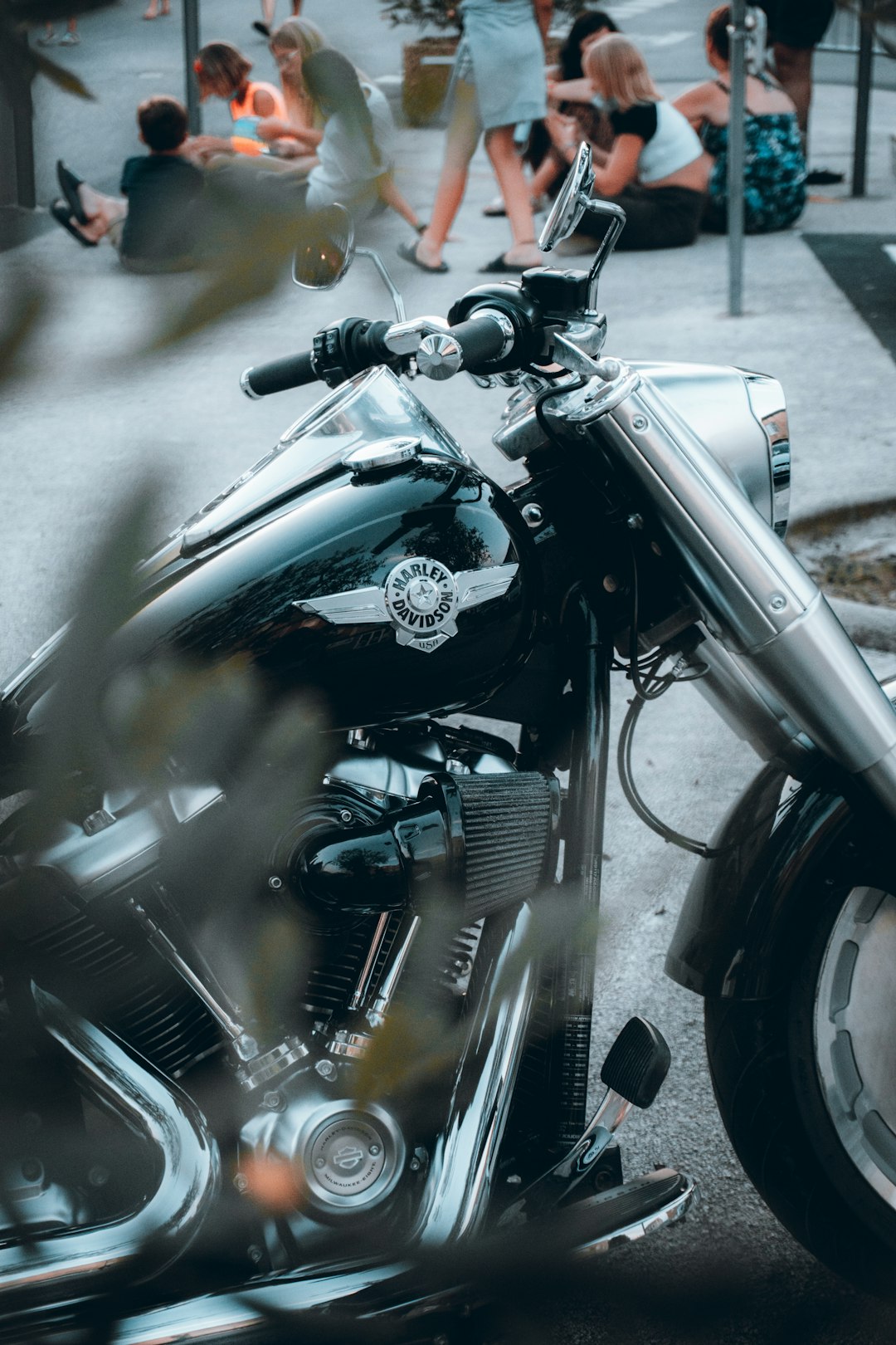 black and silver cruiser motorcycle