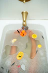 Close-up of the private jacuzzi tub with bubbles ready for a relaxing soak.