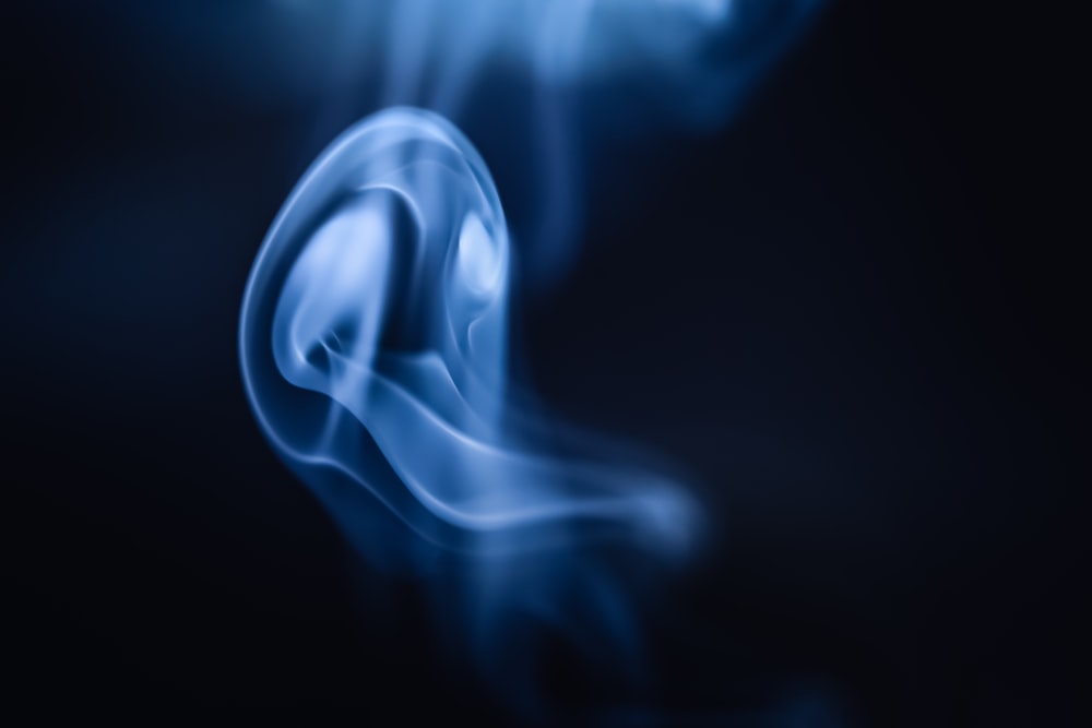 blue and white smoke illustration