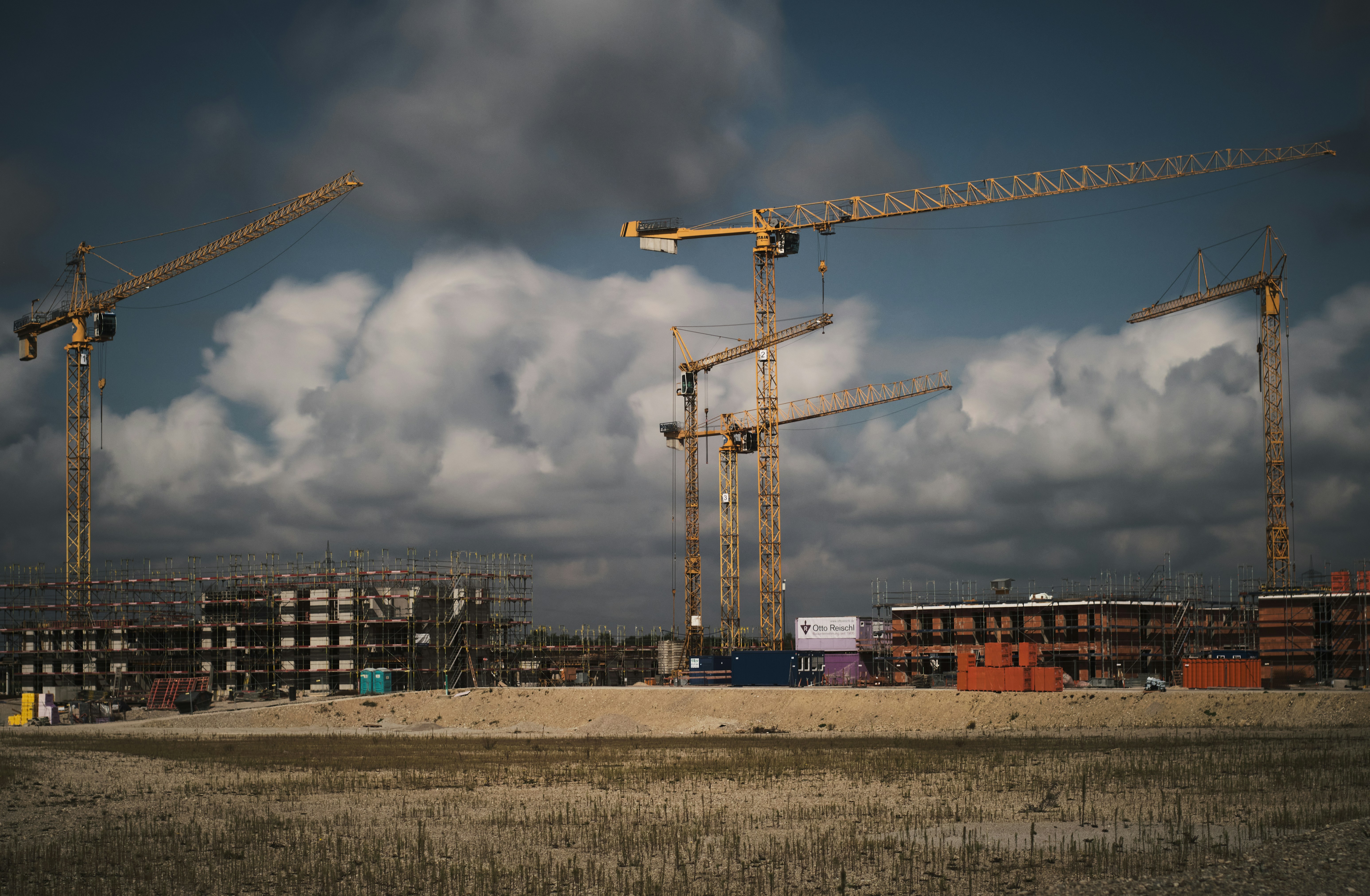 Construction site with cranes