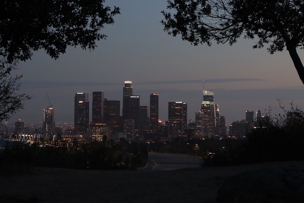 Skyline de la ville pendant la nuit