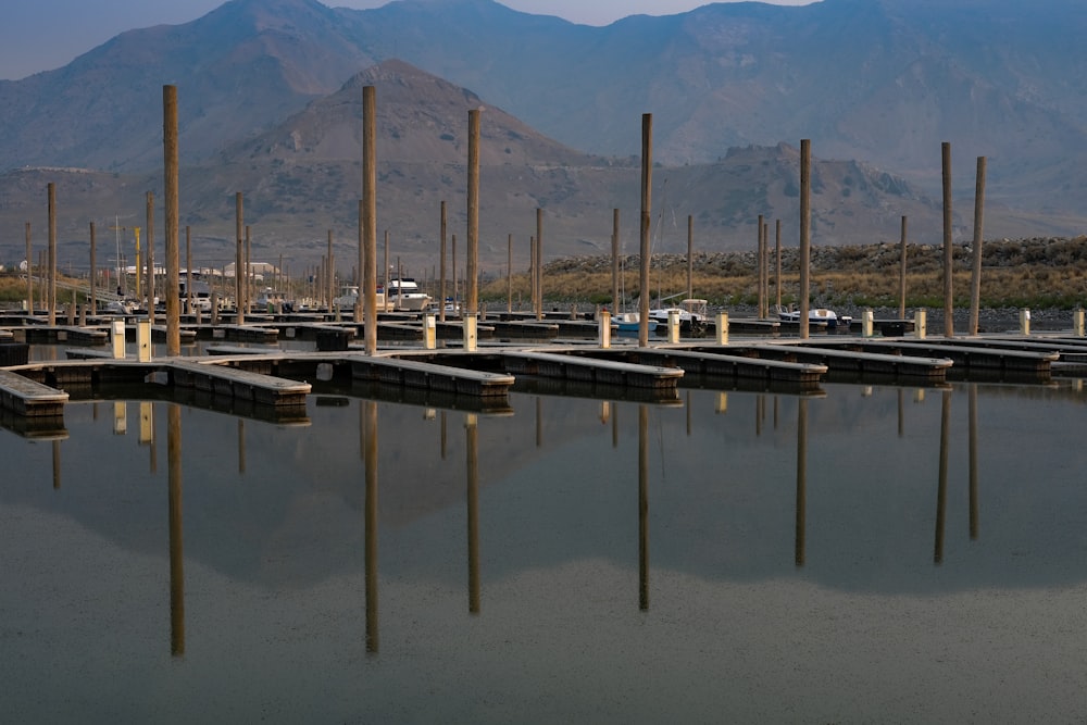 a large body of water surrounded by mountains