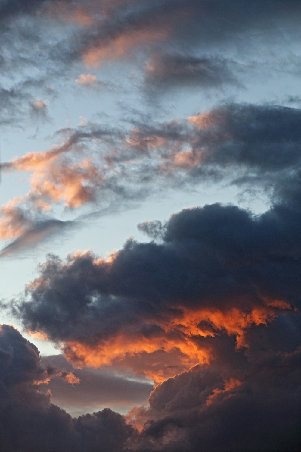 black and white clouds during sunset