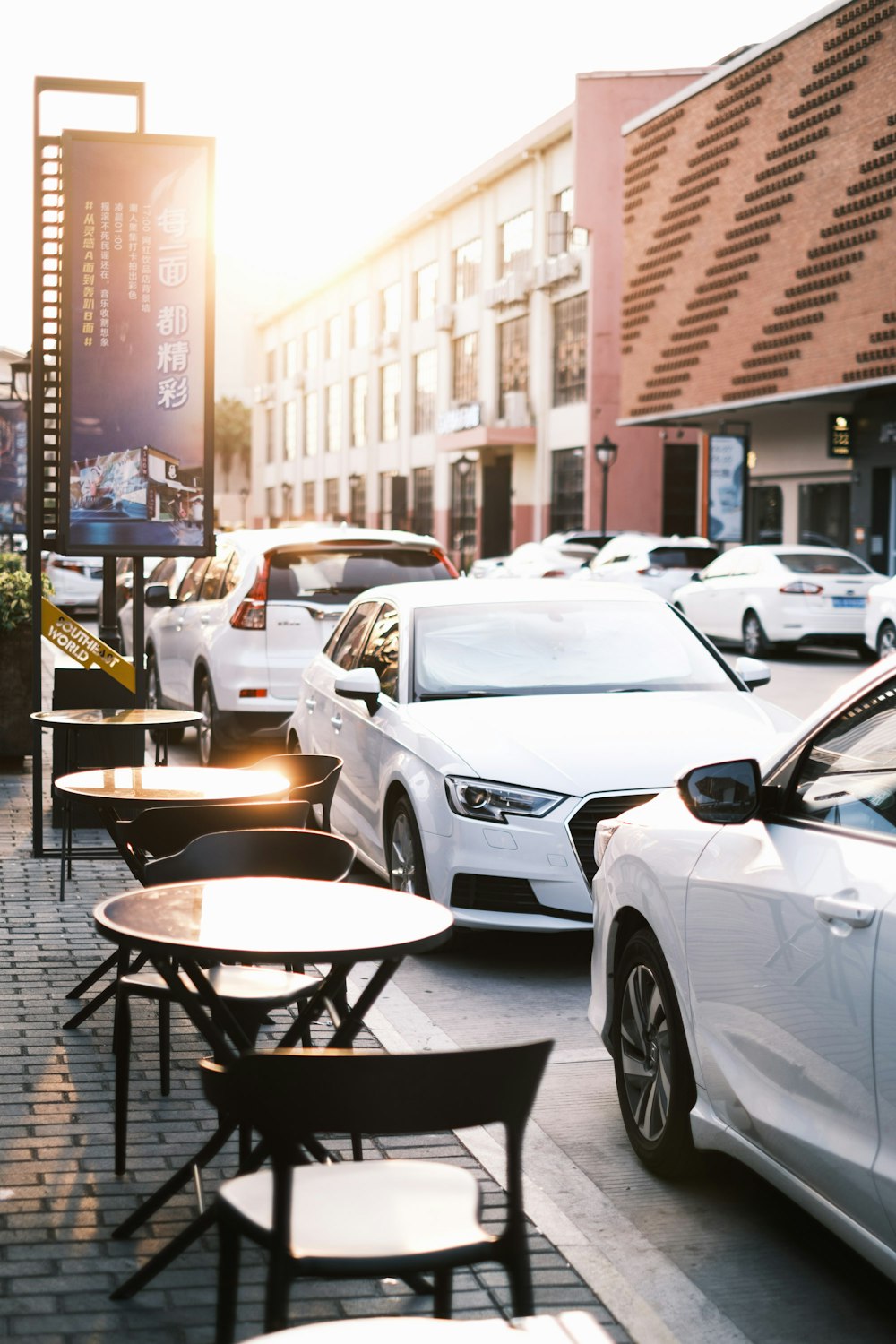 cars parked on the side of the road during daytime