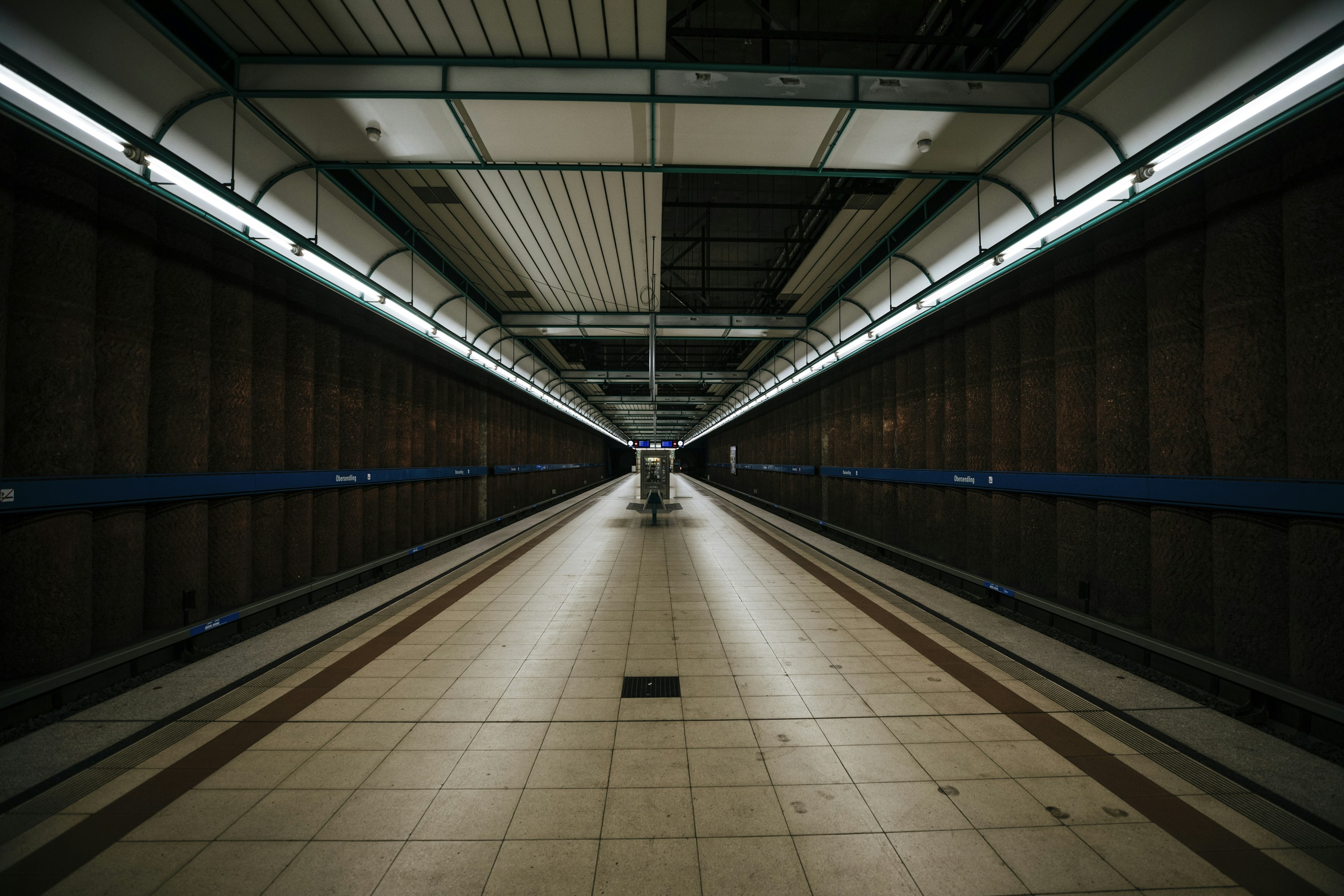 brown and white hallway with no people, Subway underground station