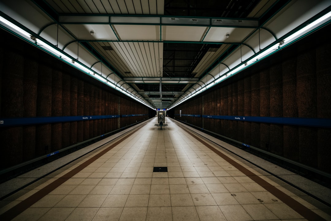 brown and white hallway with no people