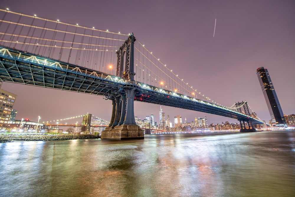 a large bridge spanning over a large body of water