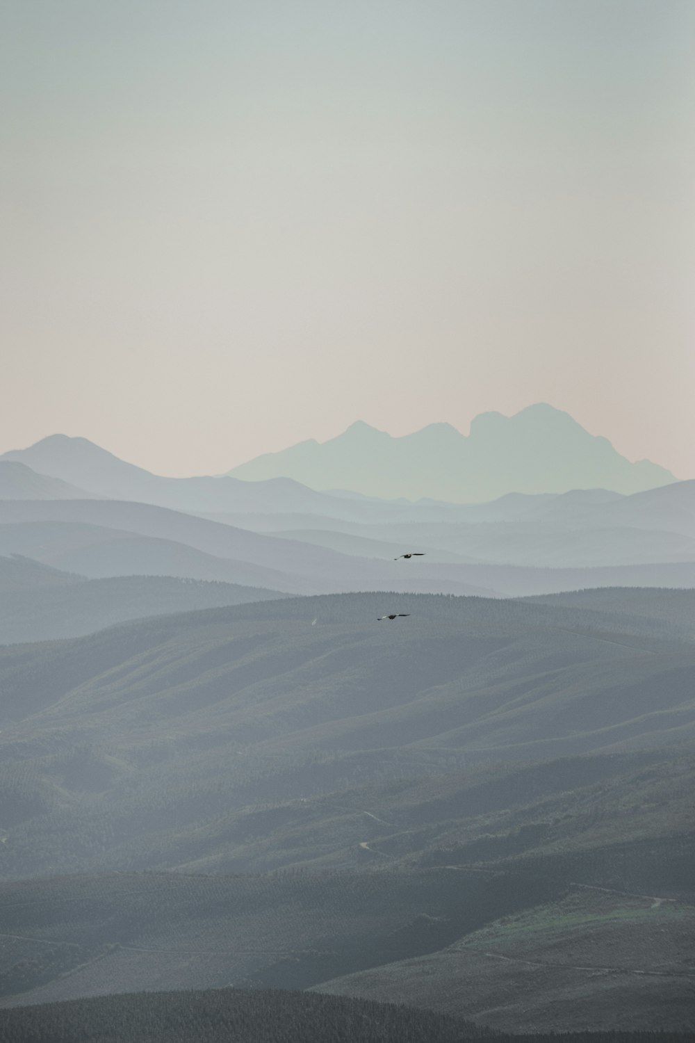 mountains under white sky during daytime