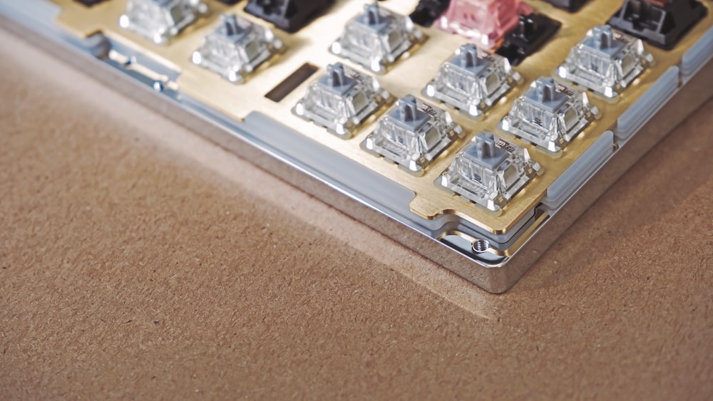 a close up of a calculator on a table