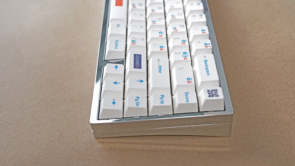 a close up of a keyboard on a table