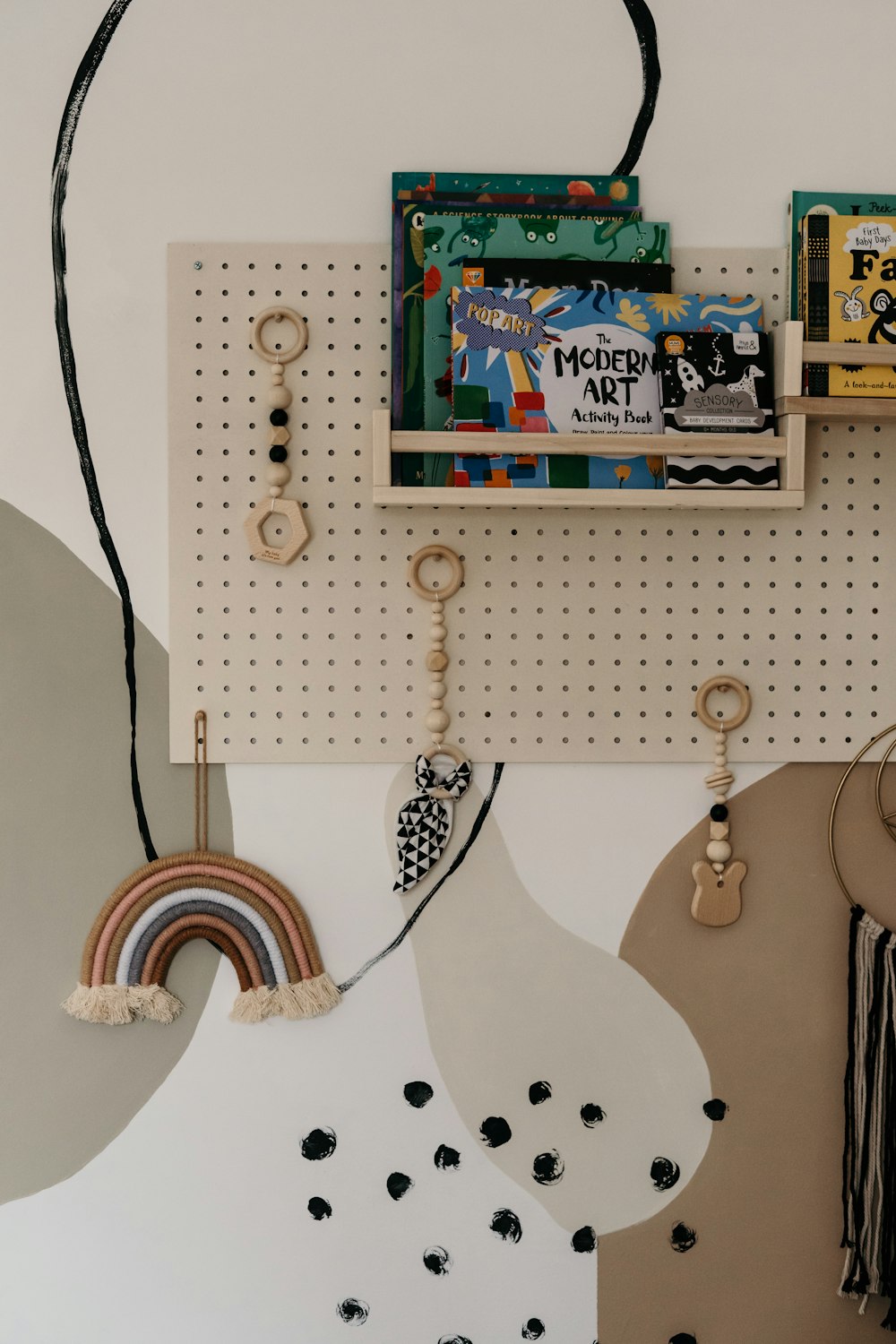 a group of stuffed animals hanging from the ceiling