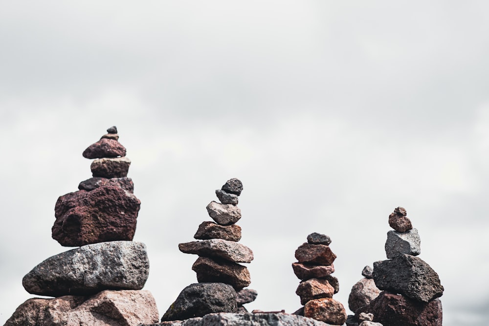 a group of rocks stacked on top of each other