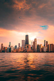 Sunset Over Chicago — From the Water