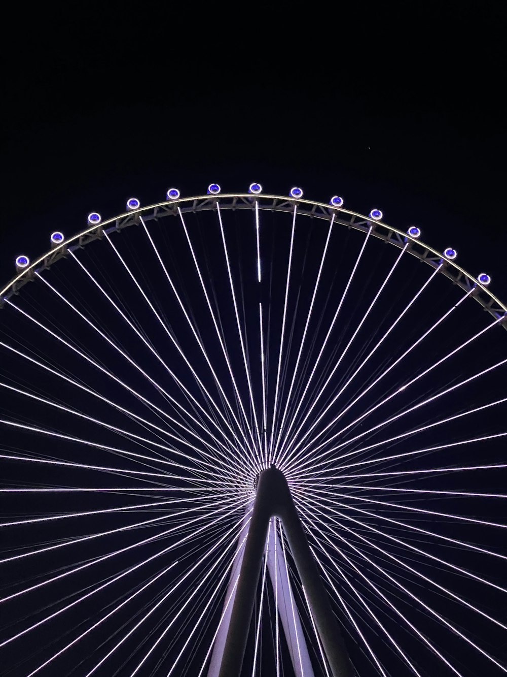 a large ferris wheel lit up at night