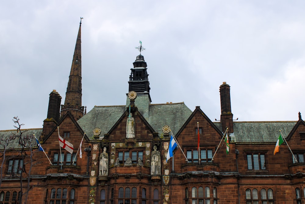 a large building with a tower and a clock