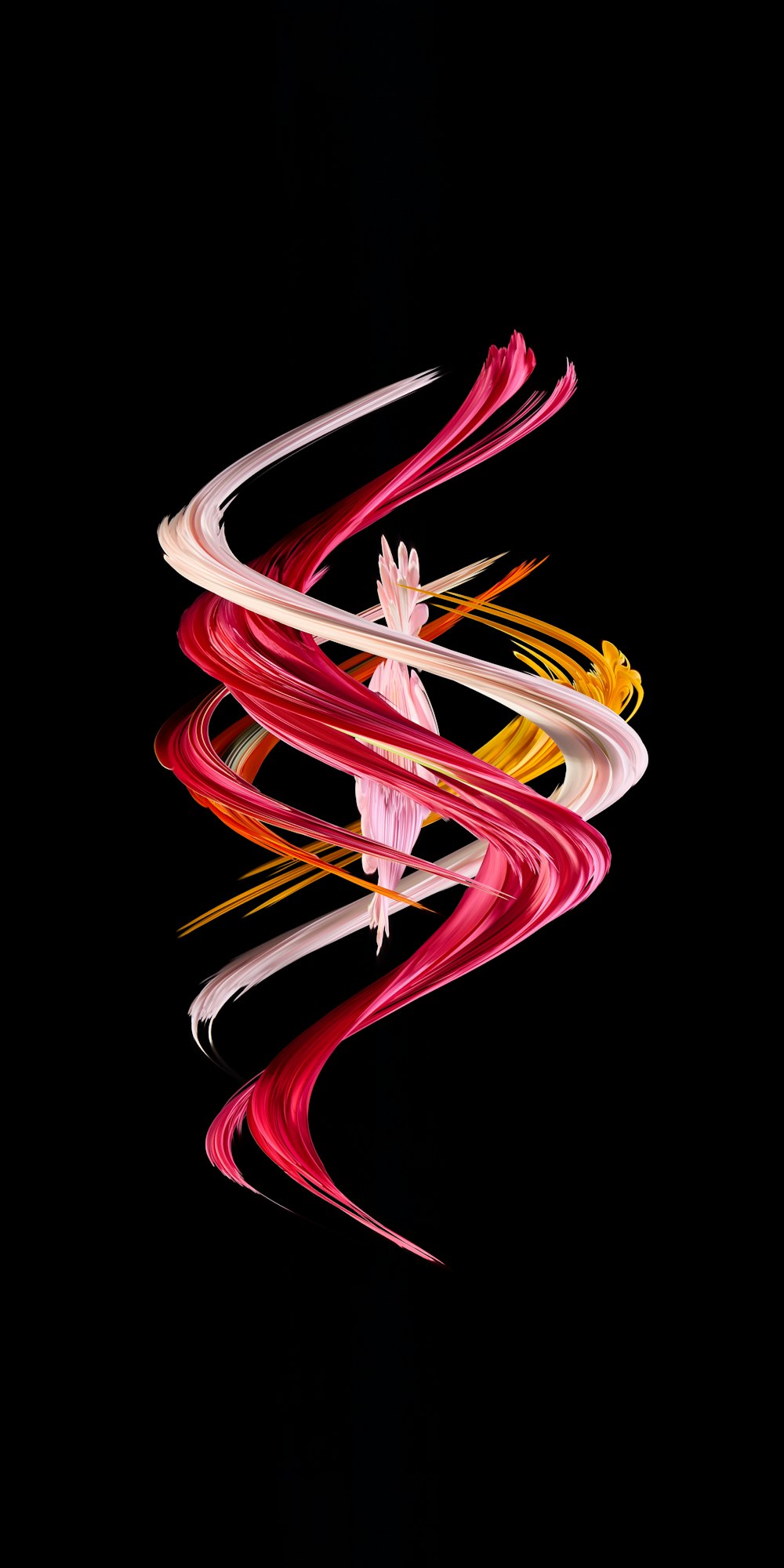 a long exposure of a flower on a black background