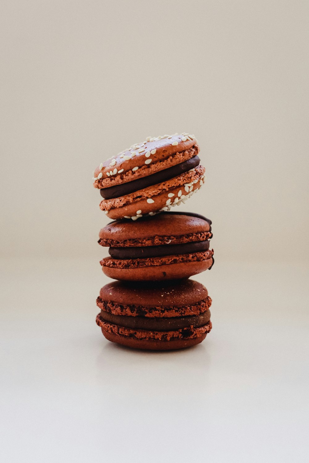 a stack of cookies sitting on top of each other