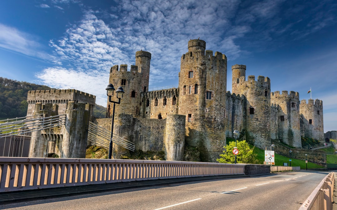 a large castle sitting on the side of a road-alt=