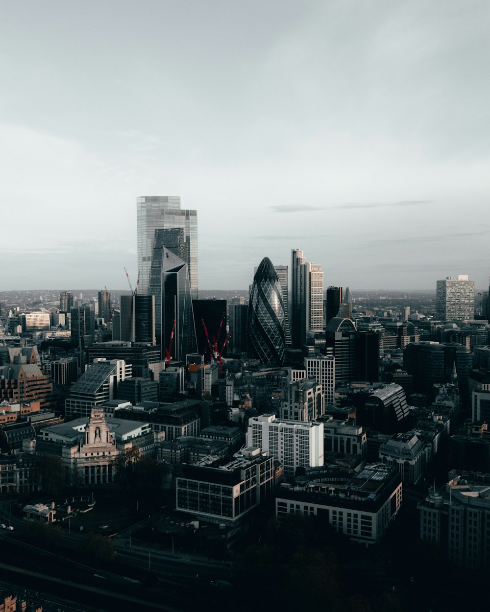 a black and white photo of a city