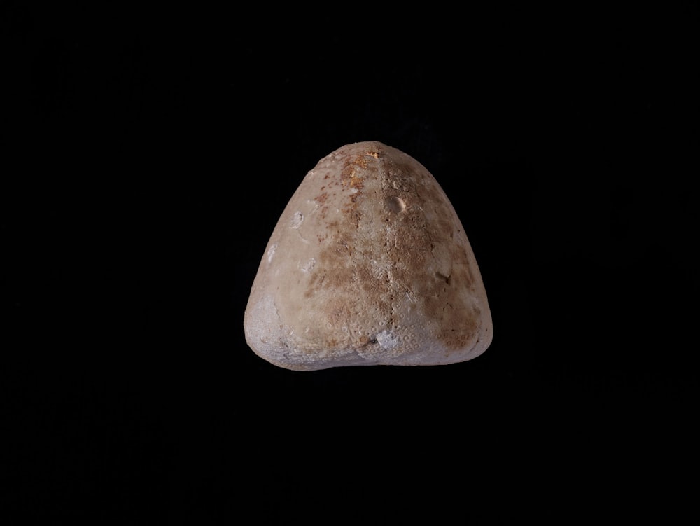 a large rock sitting on top of a black surface