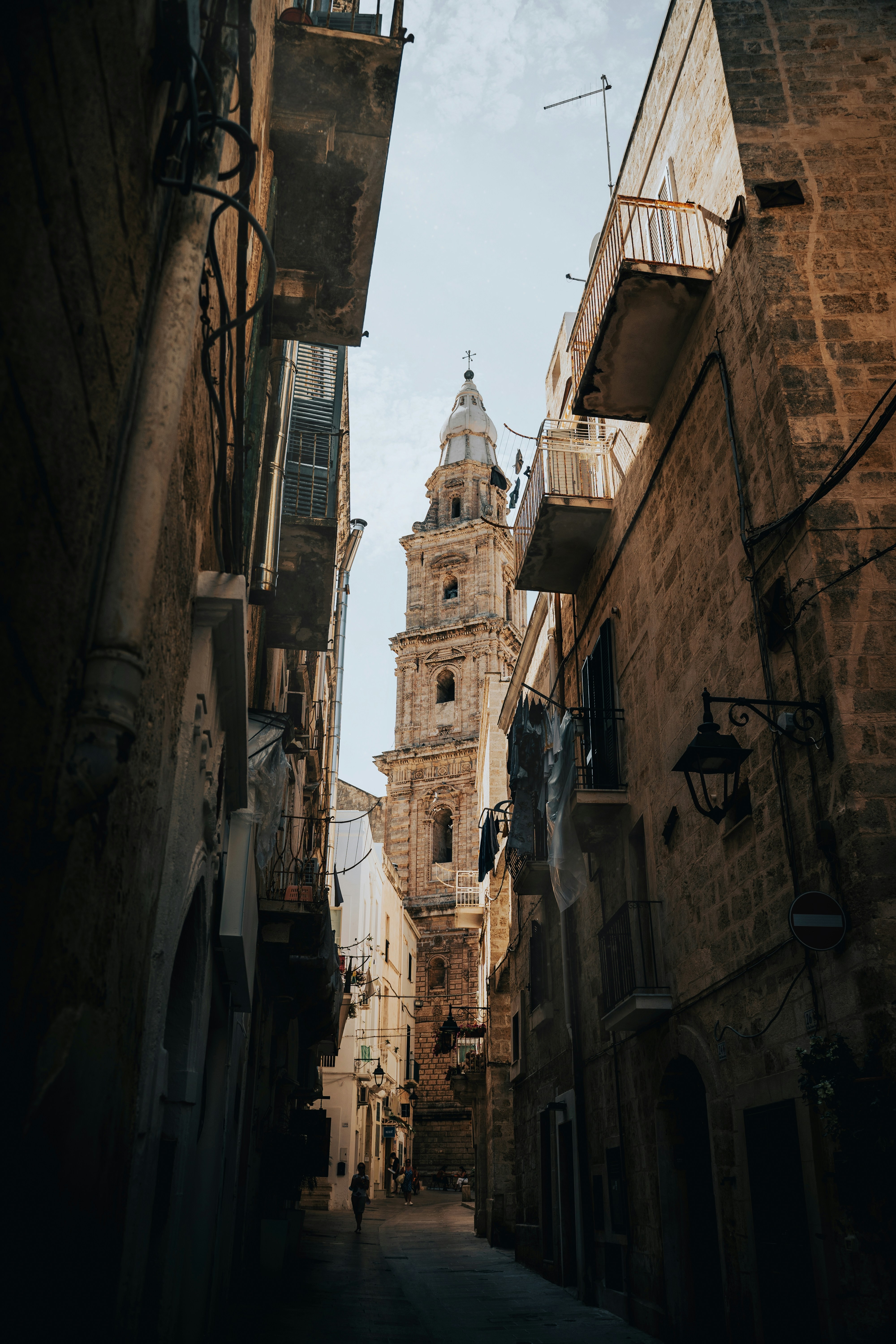 a view of a stone building