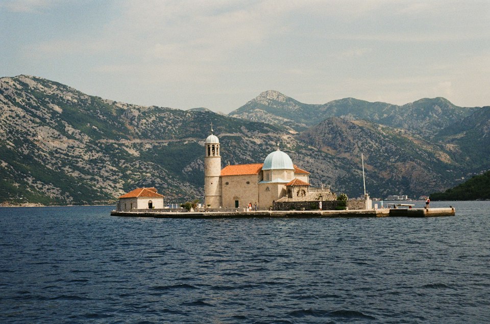 Our Lady of the Rocks, a small man-made islet with a church near Perast in the Bay of Kotor