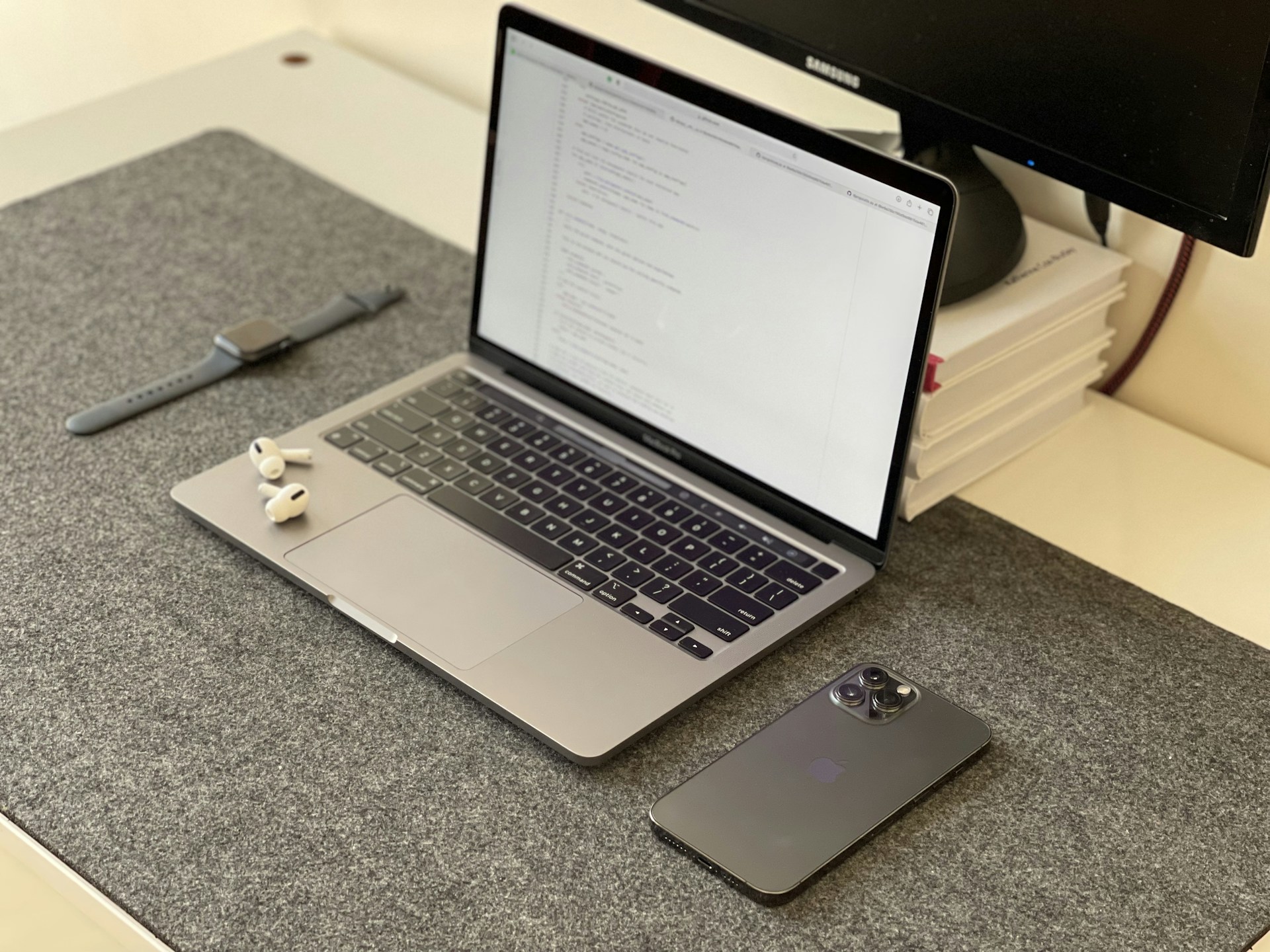 an open laptop computer sitting on top of a desk