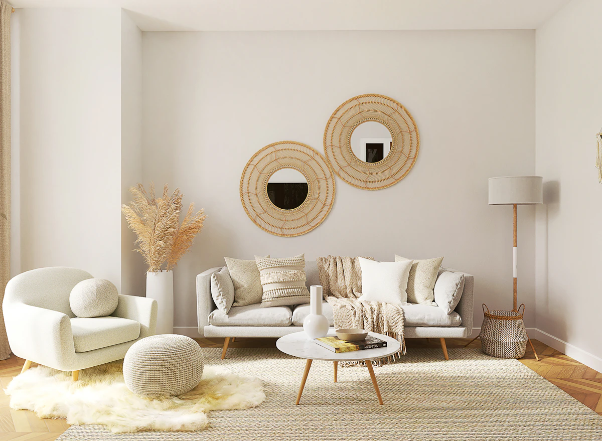 Luxury interior with statement mirror