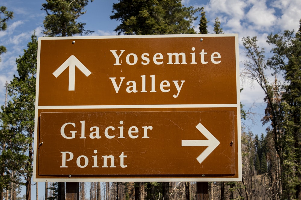 a close up of a street sign with trees in the background