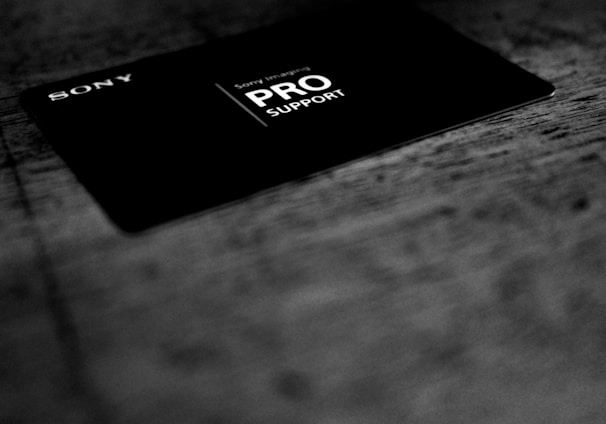 a black and white photo of a credit card