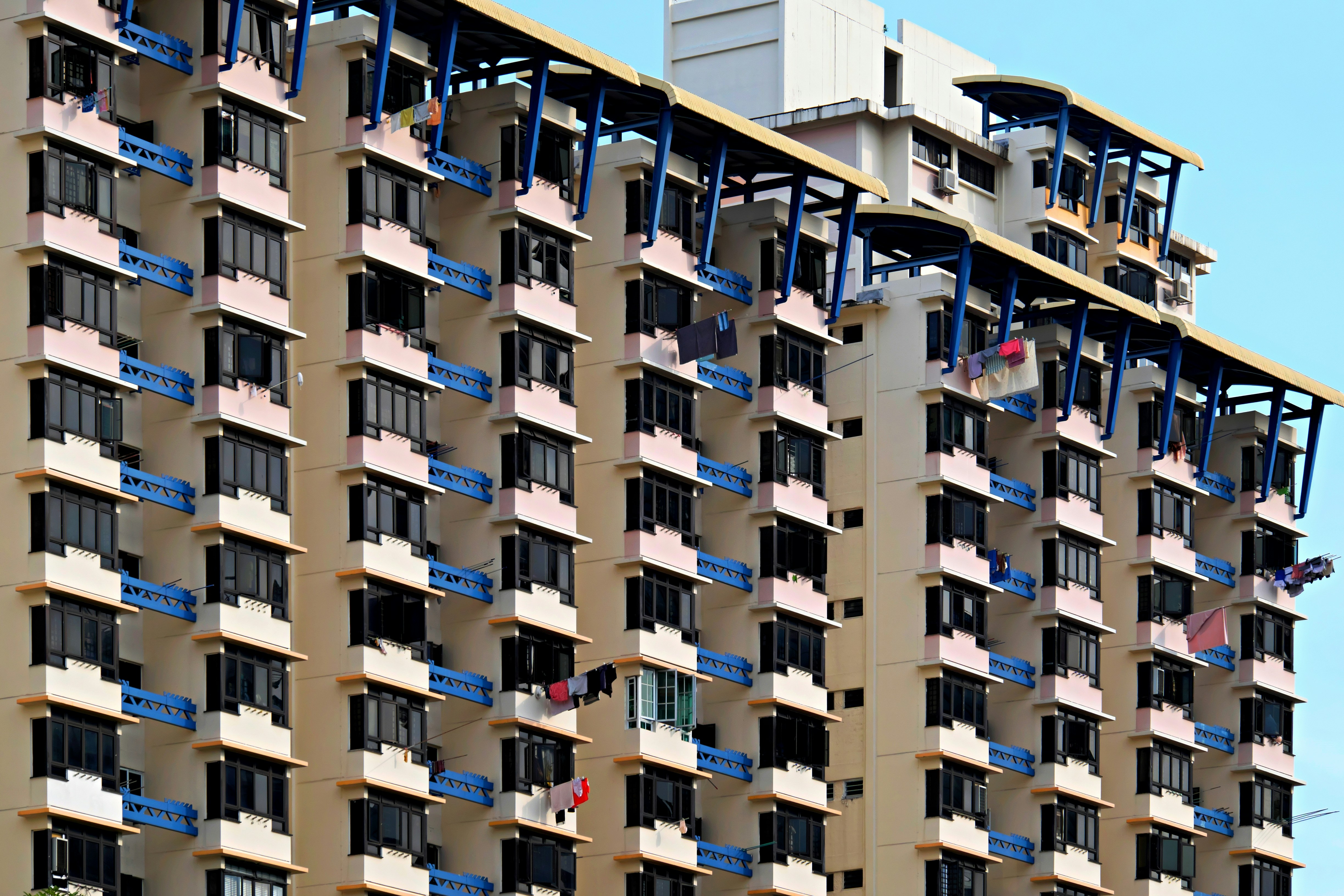 a very tall building with lots of windows
