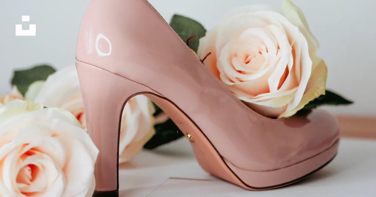 Une paire de chaussures roses à talons hauts avec des roses photo ...