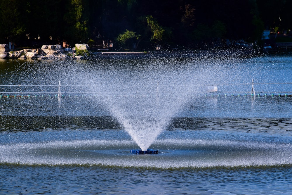 a water fountain spewing water into the air