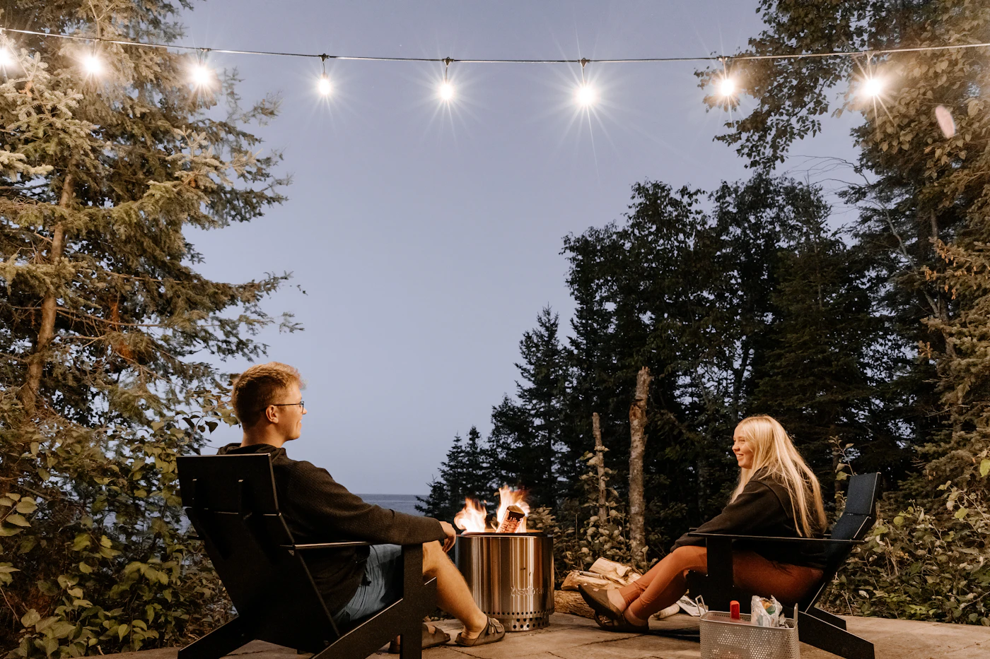 Lifestyle — evening around the table, heater glow