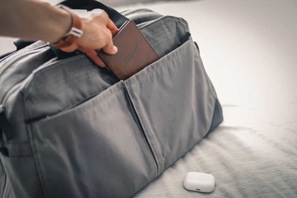 Photo of a similar item: Celvetch Expandable Canvas Duffle Bag, Dark Grey