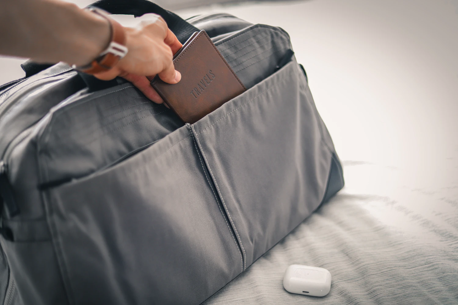 Photo of a similar item: Celvetch Expandable Canvas Duffle Bag, Dark Grey