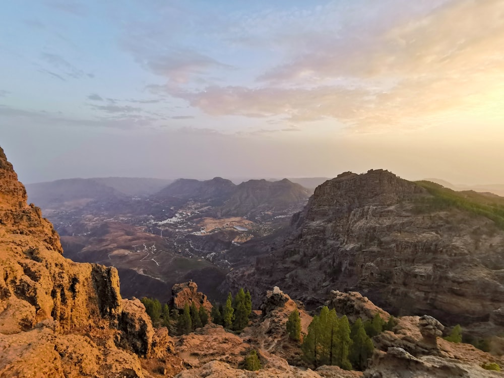 a view of the mountains from a high point of view